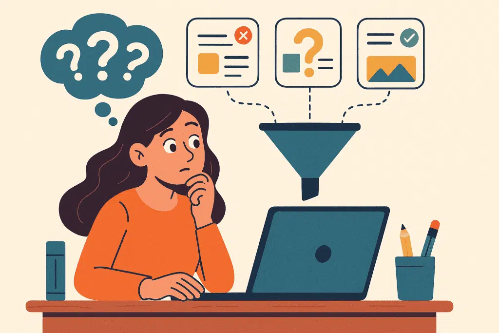 internal questions to filter content